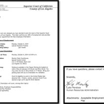 Superior Court of California County of Los Angeles Offer Letter